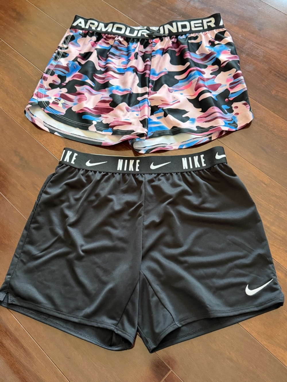 EUC - Lot of 2 - Girl's Large Athletic Shorta - Nike & Under Armour